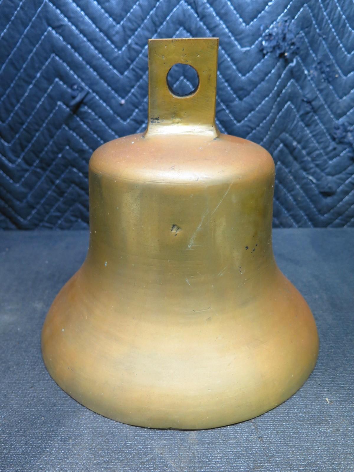 Vintage Solid Brass Ship Fog Nautical Maritime Fire /Fog Bell  9in x 9in 10 lbs