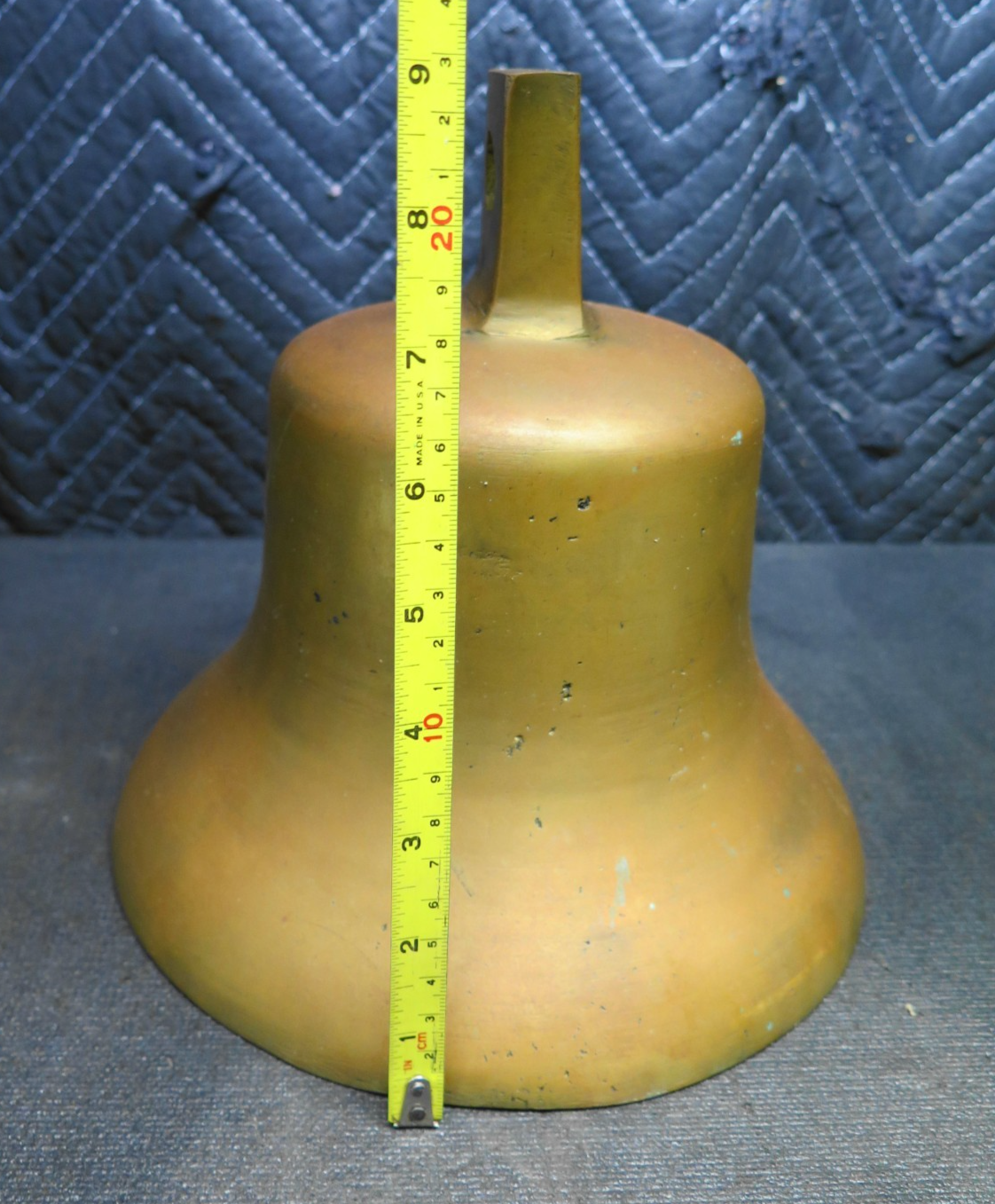 Vintage Solid Brass Ship Fog Nautical Maritime Fire /Fog Bell  9in x 9in 10 lbs