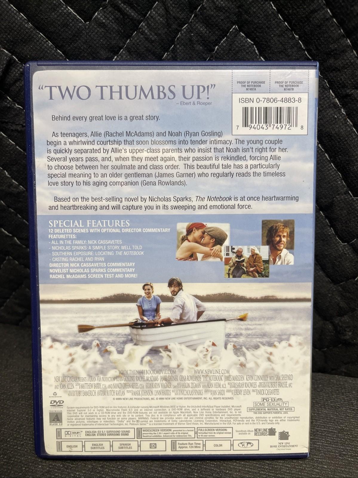 The Notebook (DVD, 2005, Widescreen)