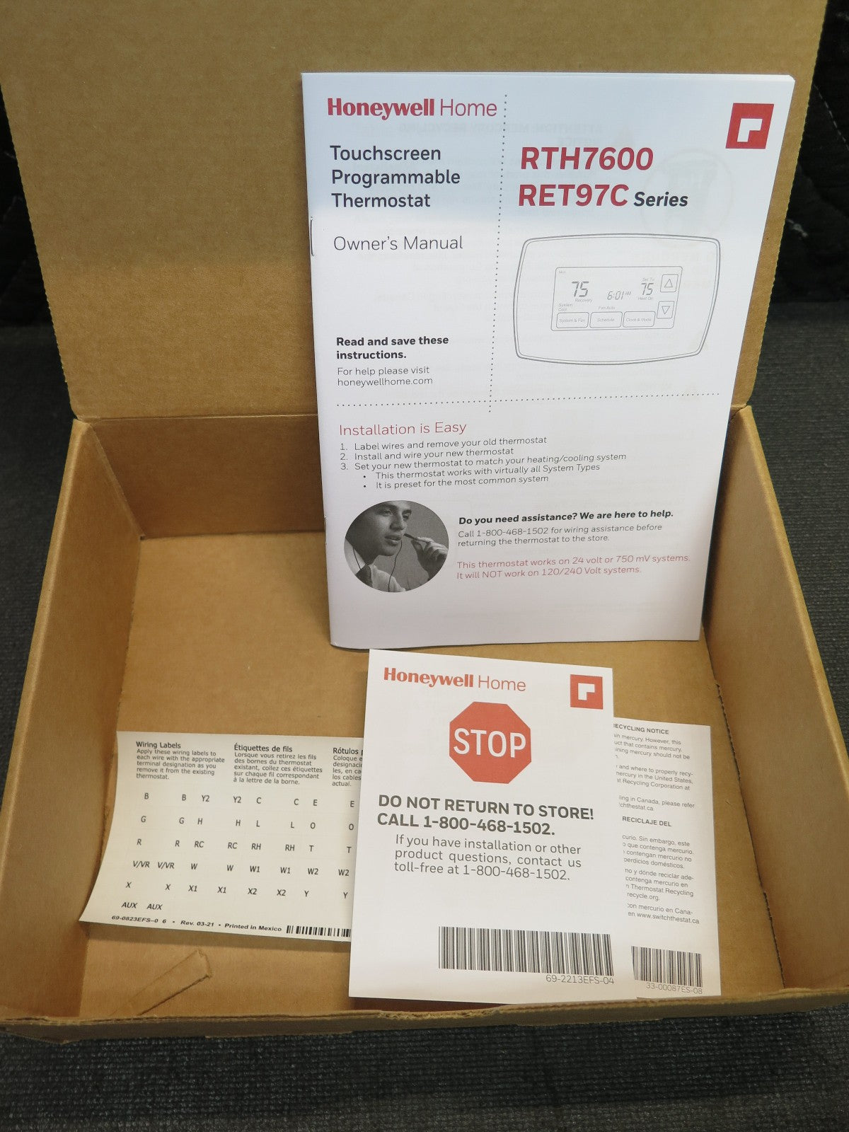 Honeywell Home RTH7600D 7-Day Programmable Touchscreen Thermostat NEW