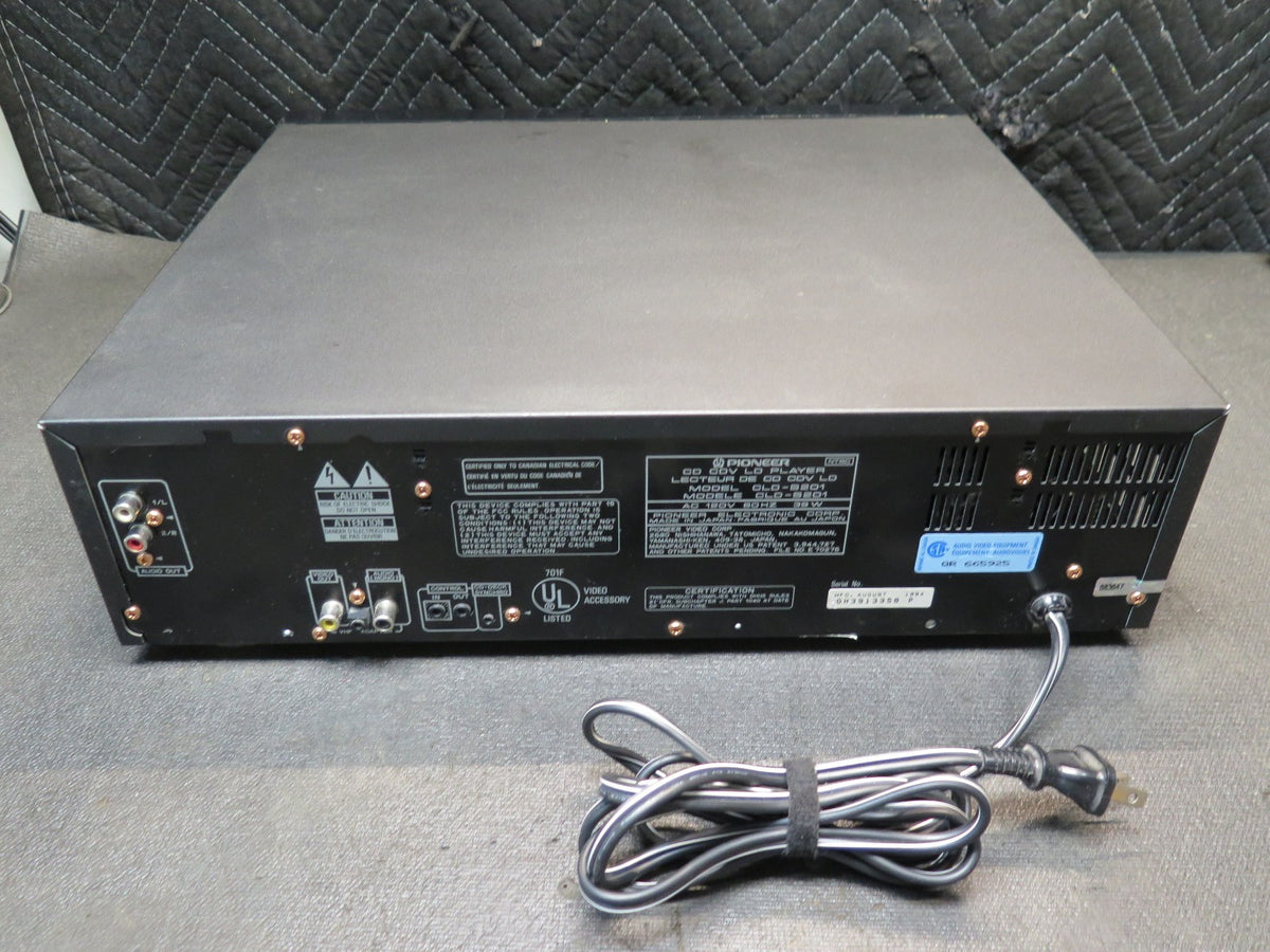 Pioneer Laser Disc Player CLD-S201 w/ RCA Cables - *SERVICED* - No Remote -