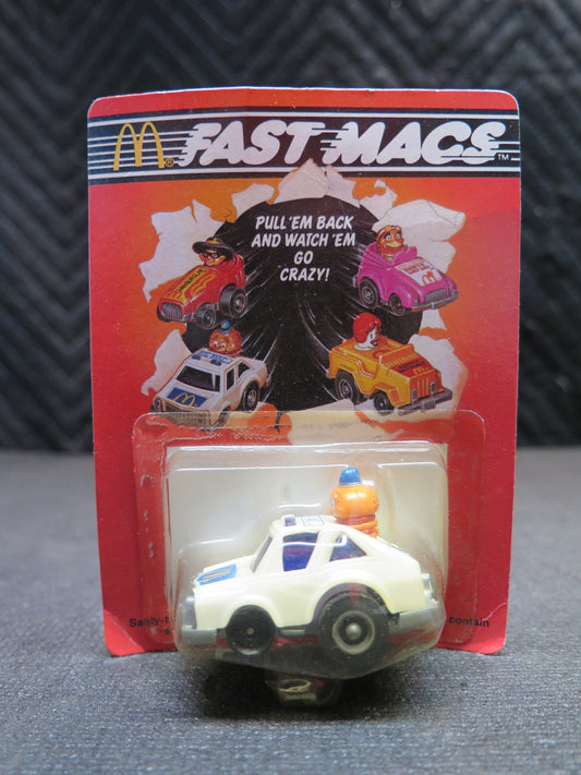 Vintage 1985 Ertl McDonald's Fast Macs Big Mac Squad Car Sealed Pull Back Car
