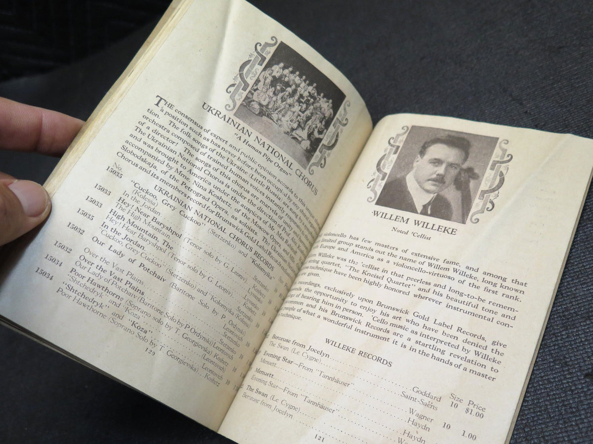 Antique 1923 Brunswick Records - Record Catalog
