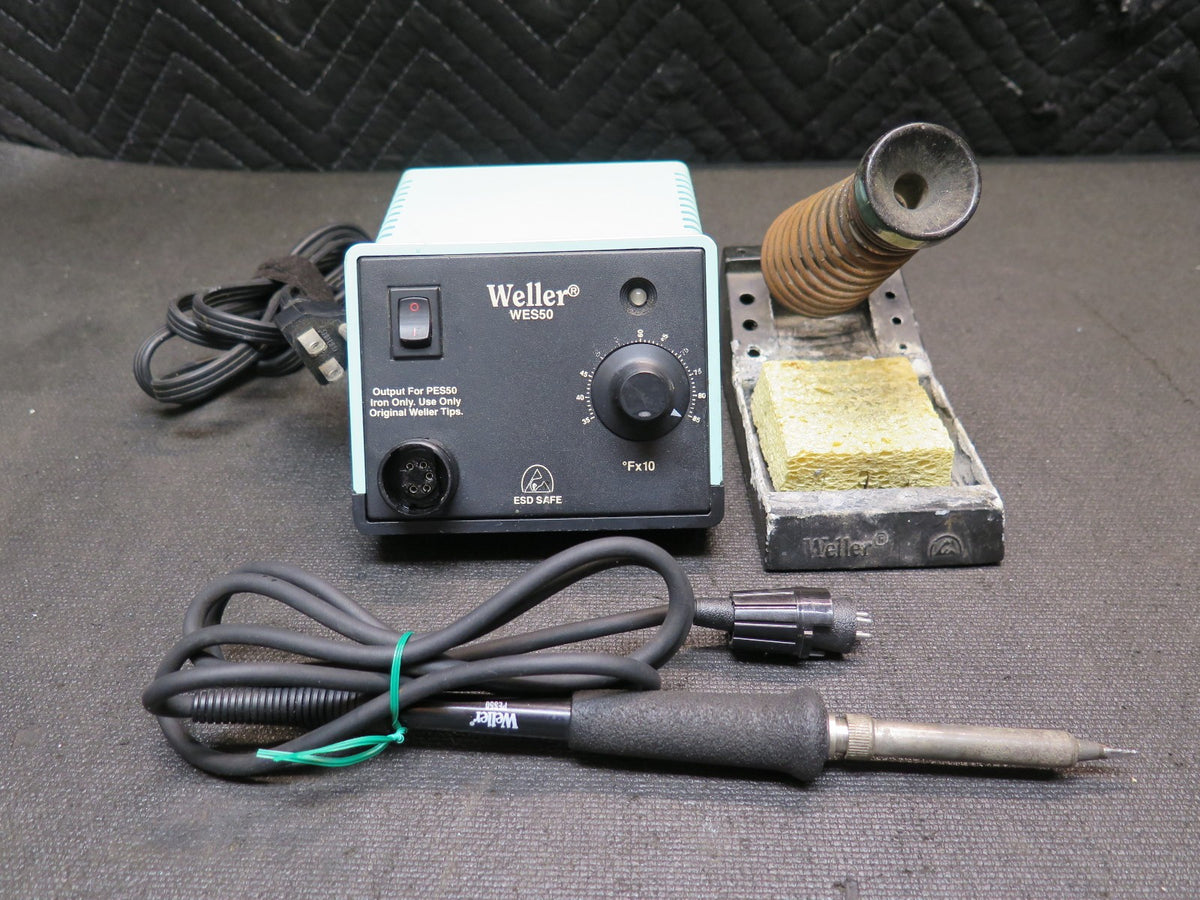 Weller WES50 Soldering Station Power Unit w/ Extra Tip & Wand Holder