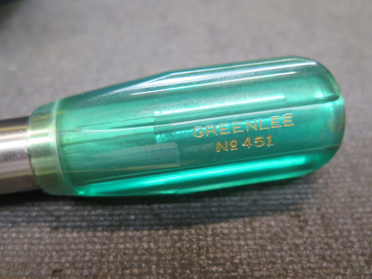 Vintage Greenlee Spiral Screwdriver No. 451 USA Made w/ 3 Original Bits & Box