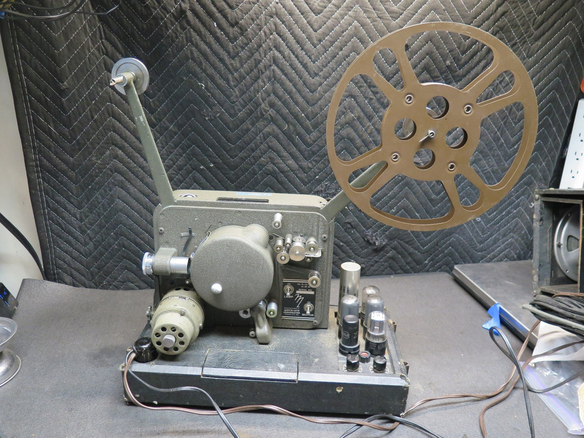 Vintage Movie-Mite 16mm Tube Sound On Film Projector w/ Cover - Power on Tested