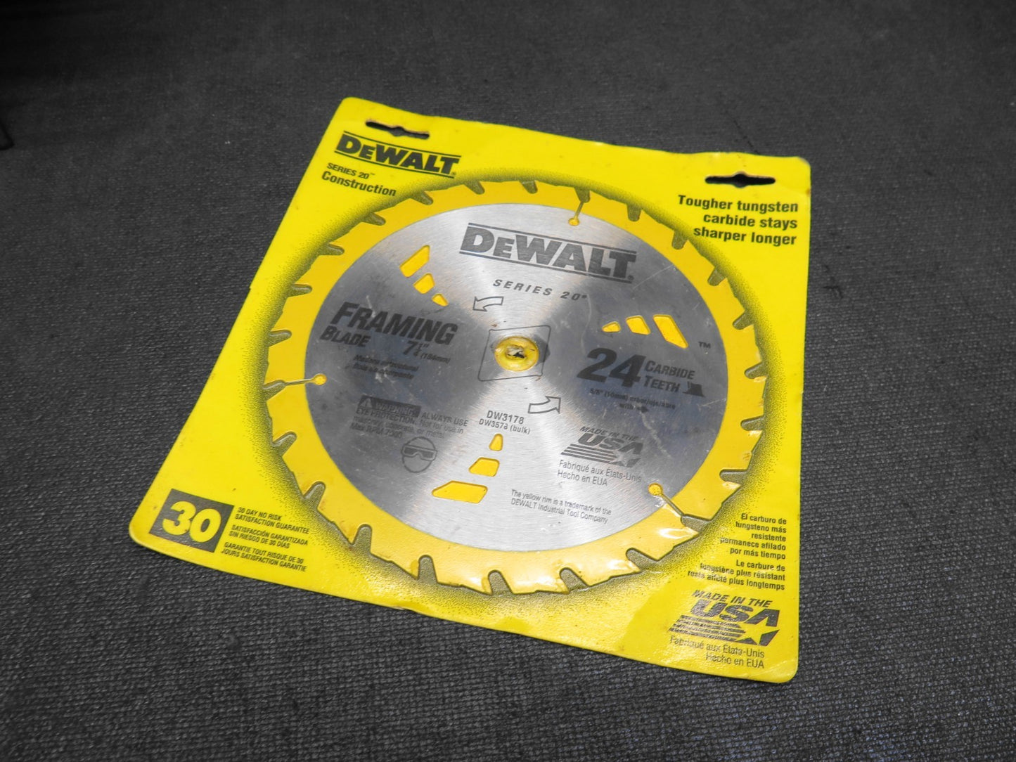 Dewalt Circular Saw Blade DW3178 - 7 1/4 in Diameter - Tungsten Carbide 24 Teeth