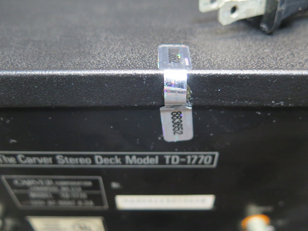 Carver TD-1770 Cassette Deck - *SERVICED* - Made in Japan