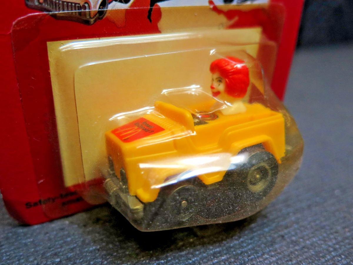 McDonald's 1985 Fast Macs Happy Meal Ronald Mini Pull Back Jeep in Package