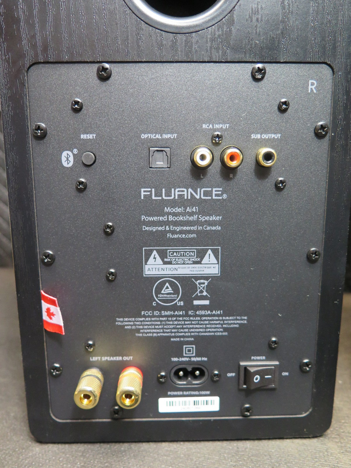 Fluance Ai 41 Powered Stereo Bookshelf Speaker w/ Remote - Bluetooth & RCA Input