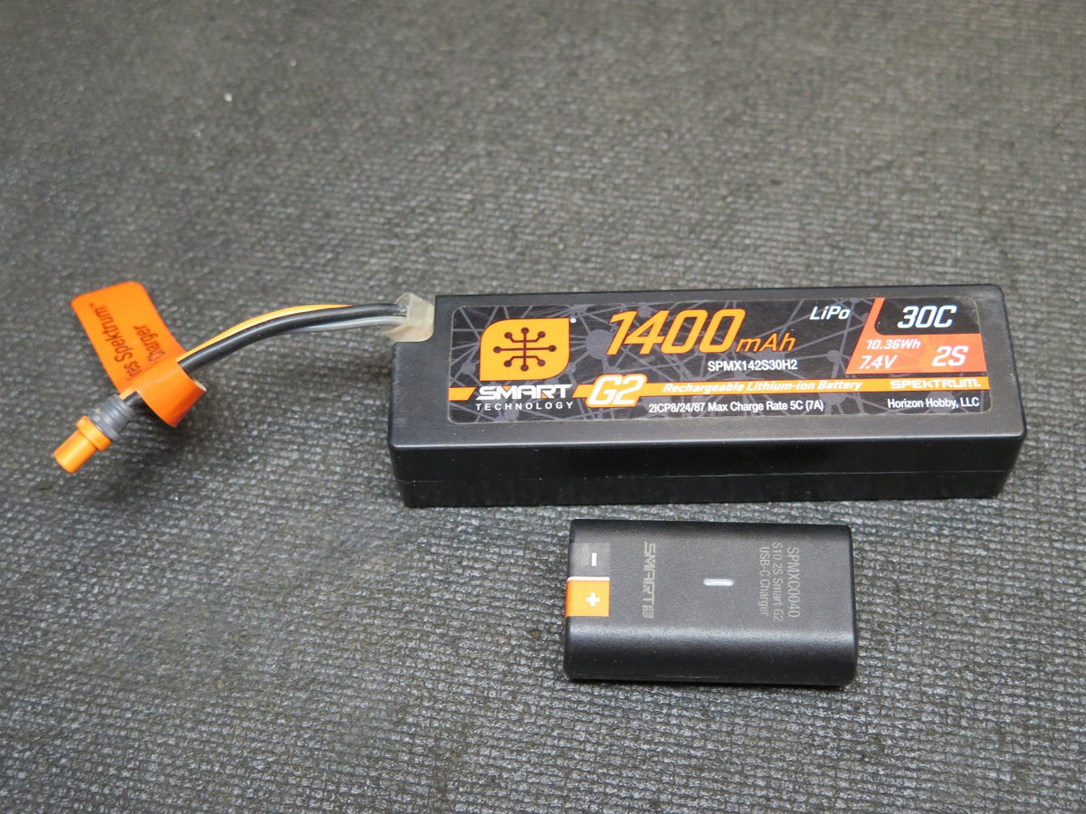 Arrma GROM - Battery & Charger 1400Mah 7.4v lipo typhon mojave quake ARA2137