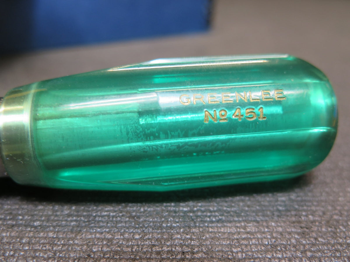 Vintage Greenlee Spiral Screwdriver No. 451 USA Made w/ 3 Original Bits & Box