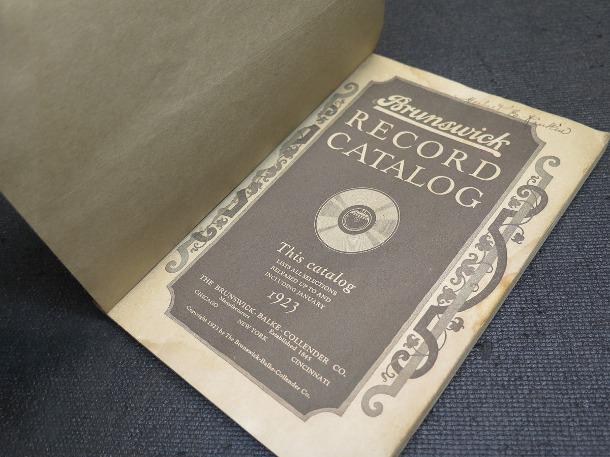 Antique 1923 Brunswick Records - Record Catalog