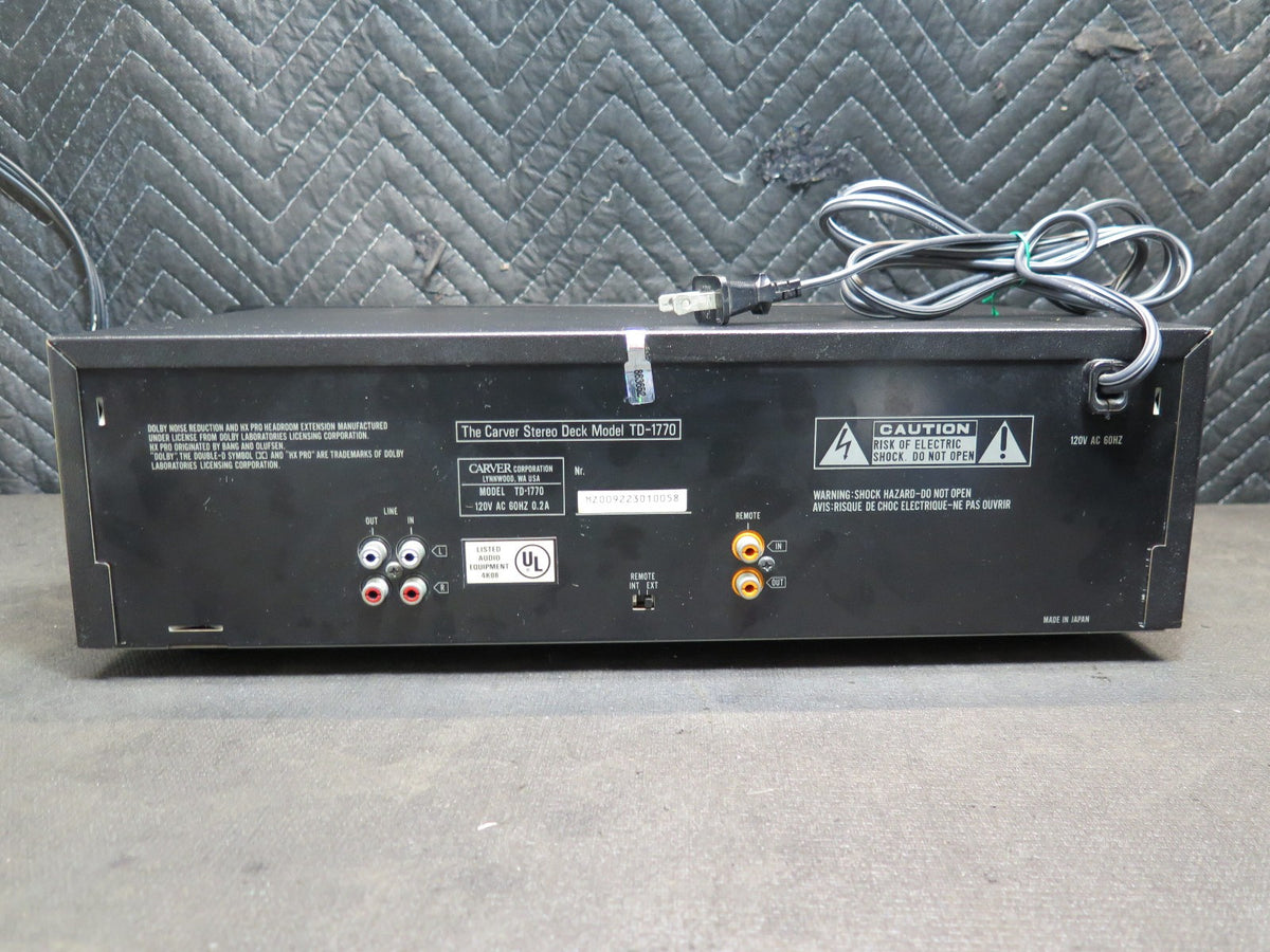 Carver TD-1770 Cassette Deck - *SERVICED* - Made in Japan
