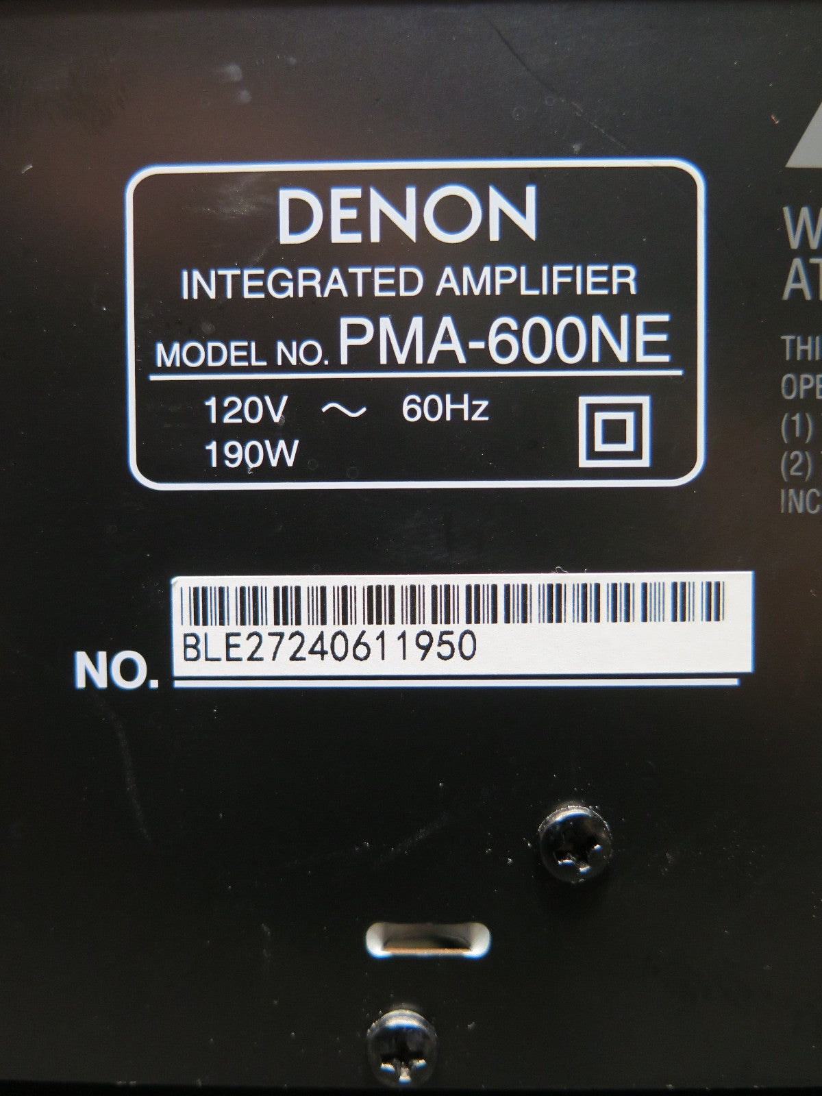 Denon PMA-600NE 70W Power per Channel Integrated Amplifier with Remote - Black