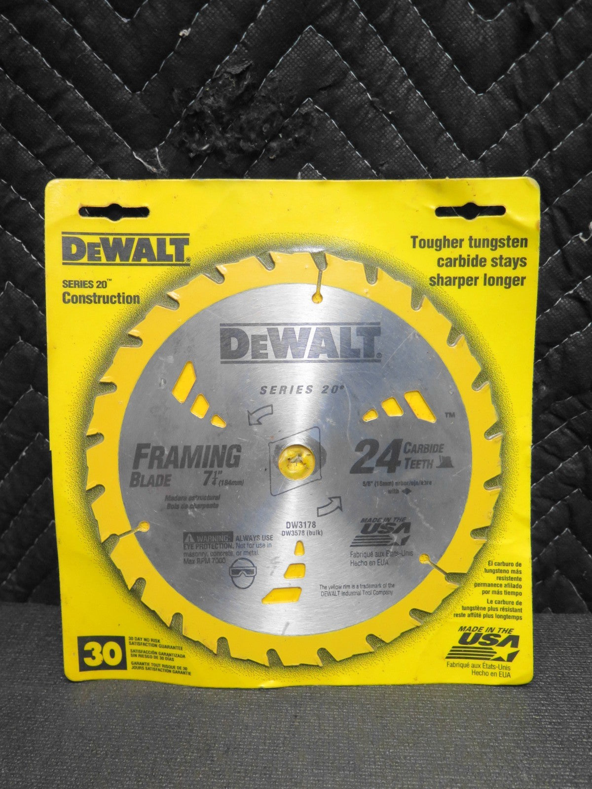 Dewalt Circular Saw Blade DW3178 - 7 1/4 in Diameter - Tungsten Carbide 24 Teeth
