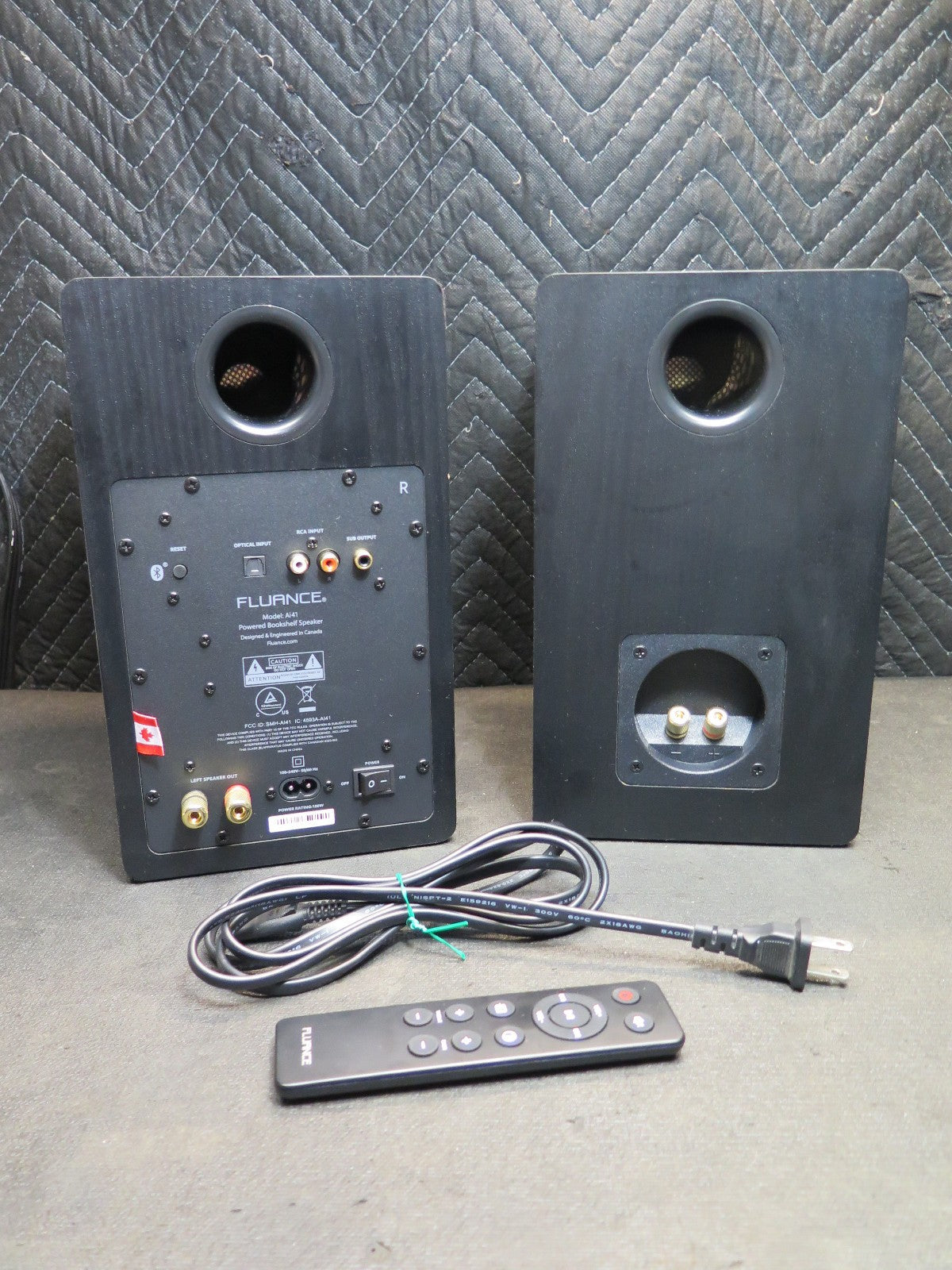Fluance Ai 41 Powered Stereo Bookshelf Speaker w/ Remote - Bluetooth & RCA Input