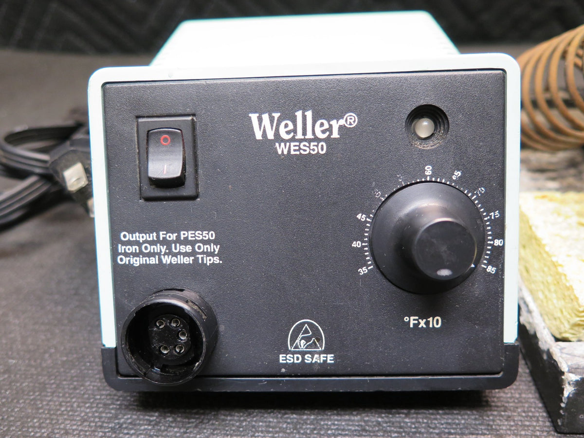 Weller WES50 Soldering Station Power Unit w/ Extra Tip & Wand Holder