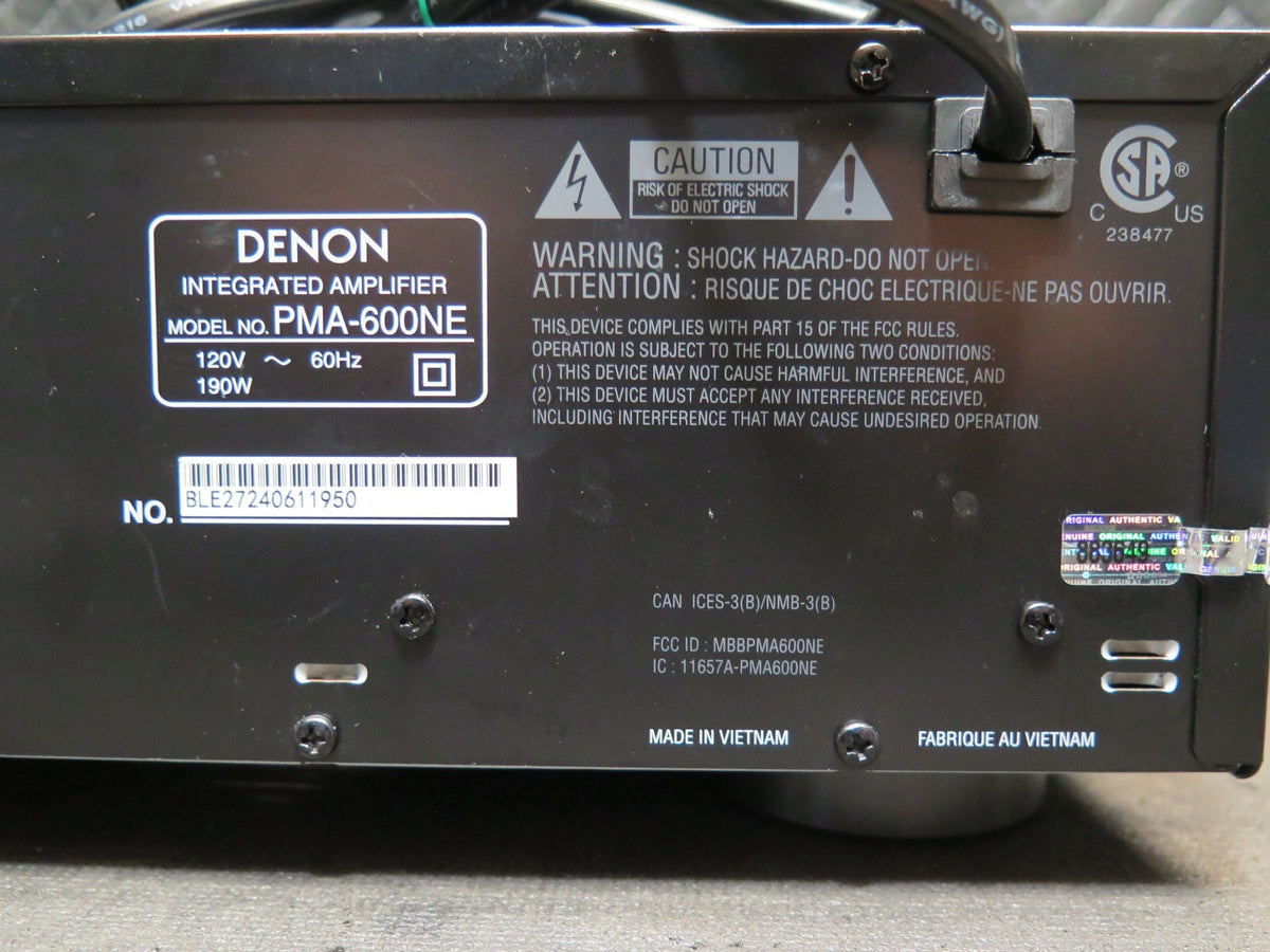 Denon PMA-600NE 70W Power per Channel Integrated Amplifier with Remote - Black