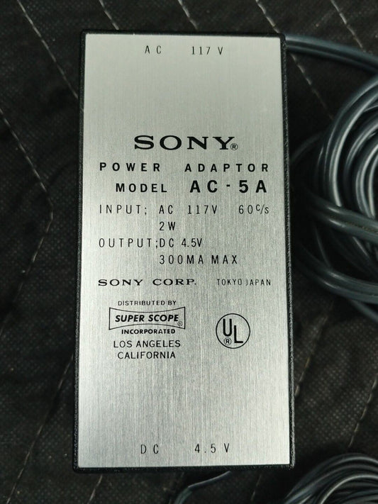 Vintage SONY Super Scope AC-5A 4.5 VDC/300mA AC / DC Power Adapter - JAPAN RARE