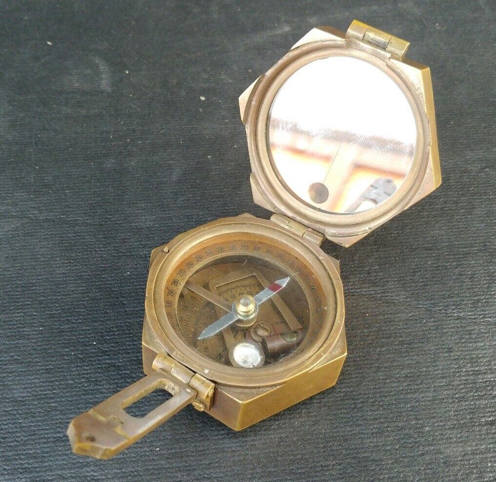 Vintage Stanley London Natural Sine Brass Compass Nautical