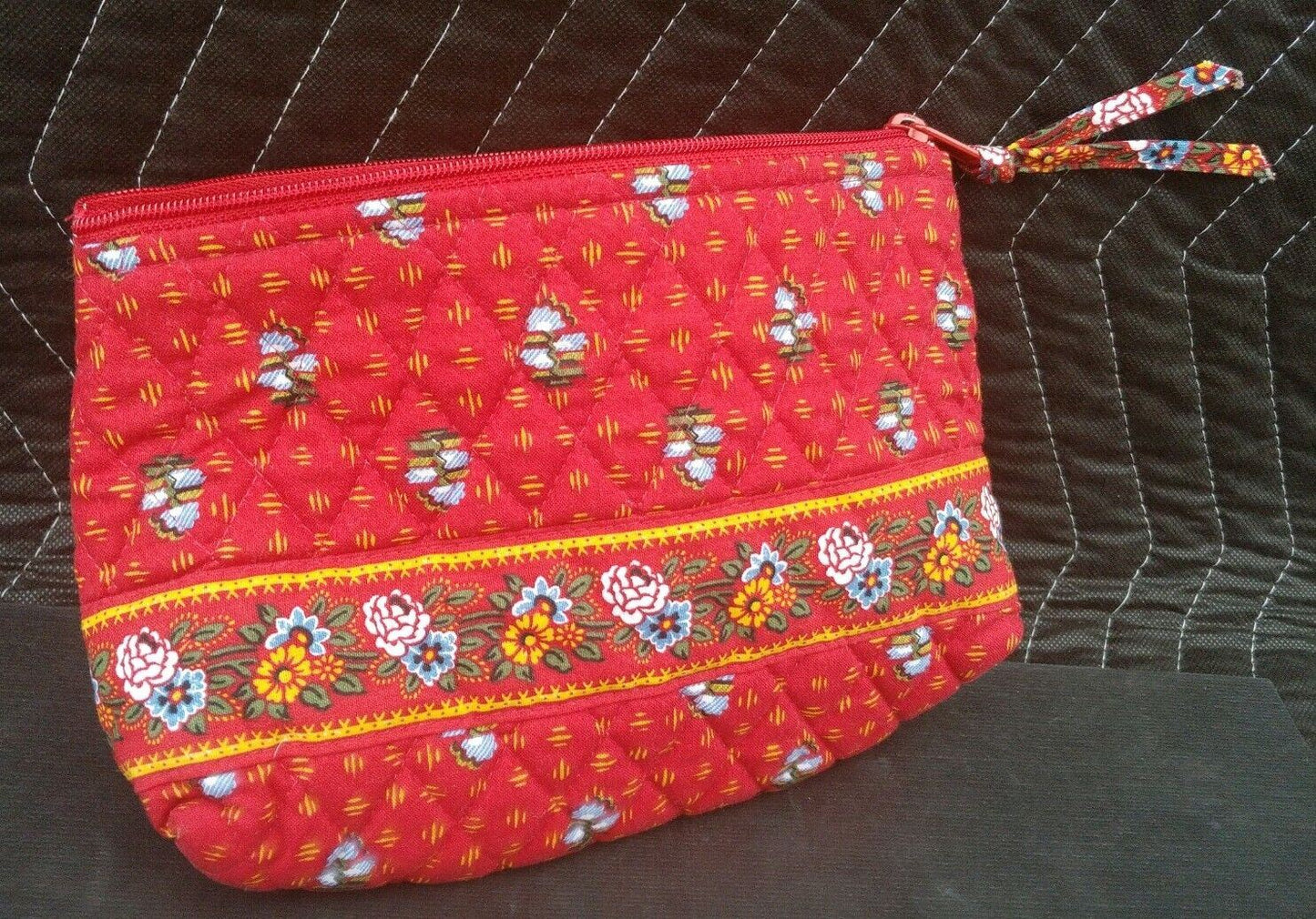 Vera Bradley Cosmetic Bag in Red w/ zipper closure