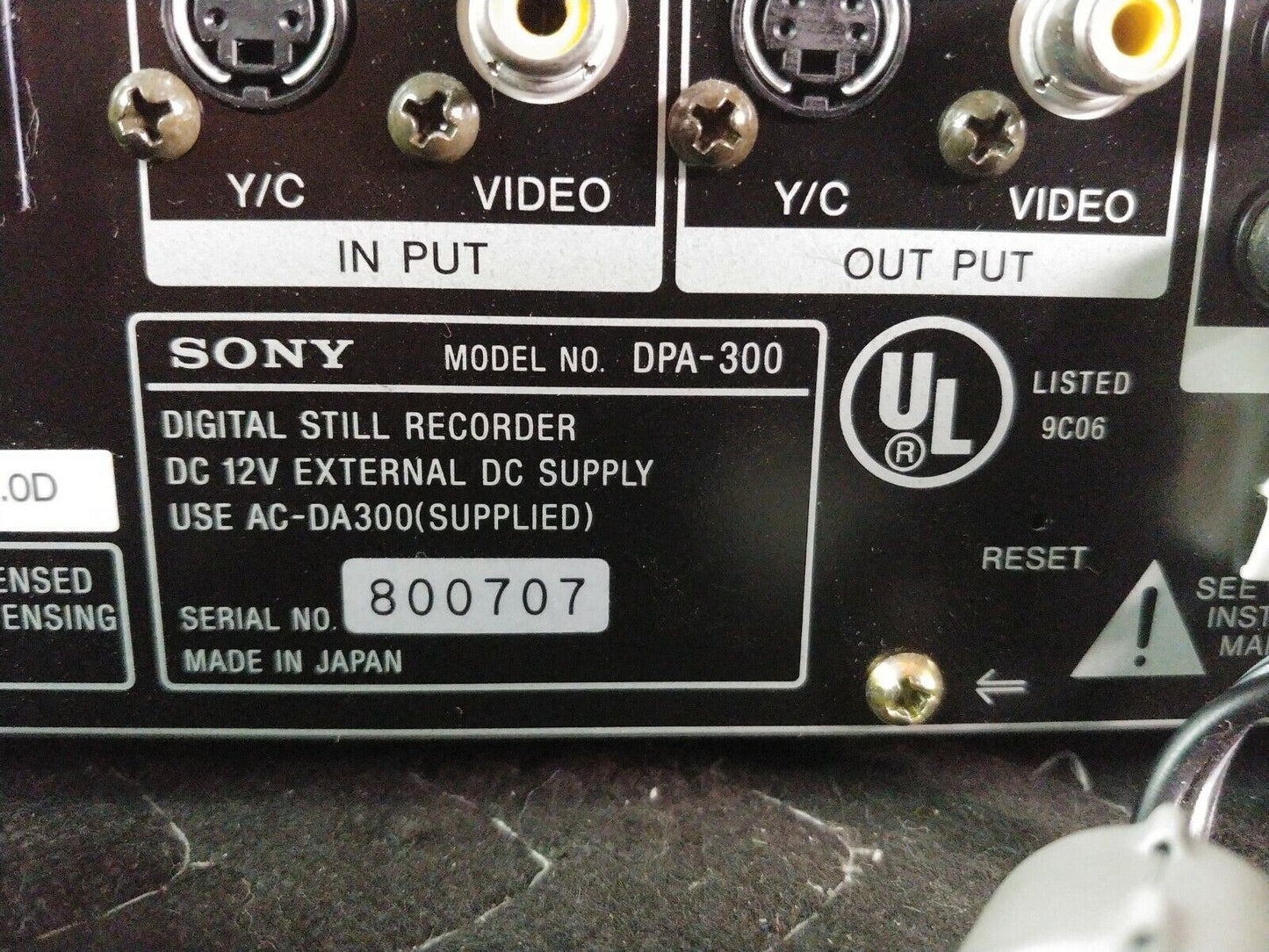 Sony DPA-300 Digital Still Image Recorder - Loading Mechanism is jambed