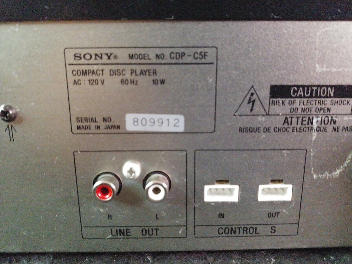 Sony CDP-C5F 5 Disc Carousel CD Player Changer - Needs Service