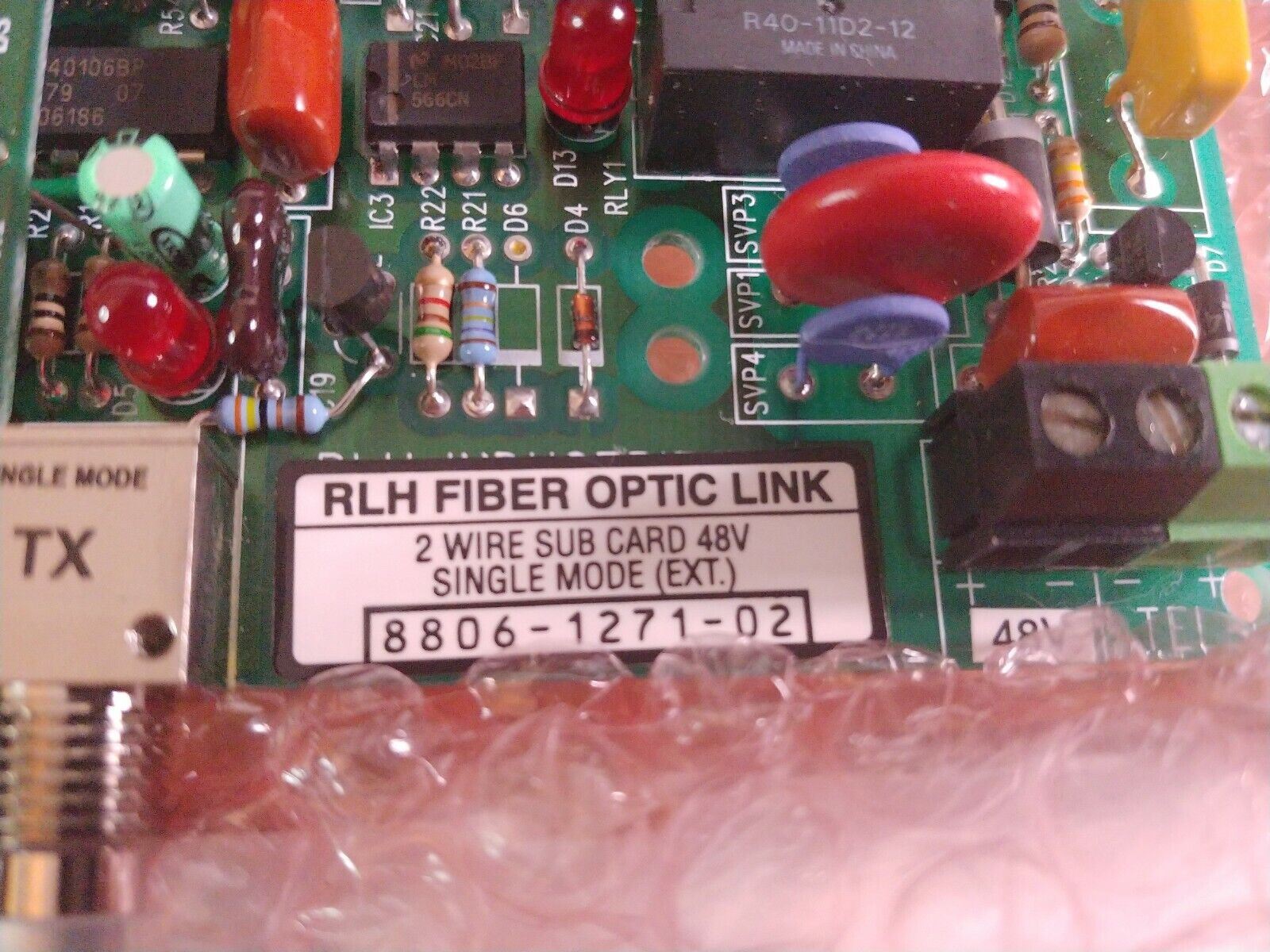 NEW RLH 8806-1271-02 Fiber Optic Link 2W SUB CARD Card 48V Single Mode ...