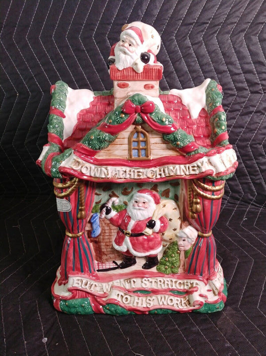 VINTAGE FRITZ AND FLOYD SANTA JAR CIRCA 1993 14x14x10 Mint Condition