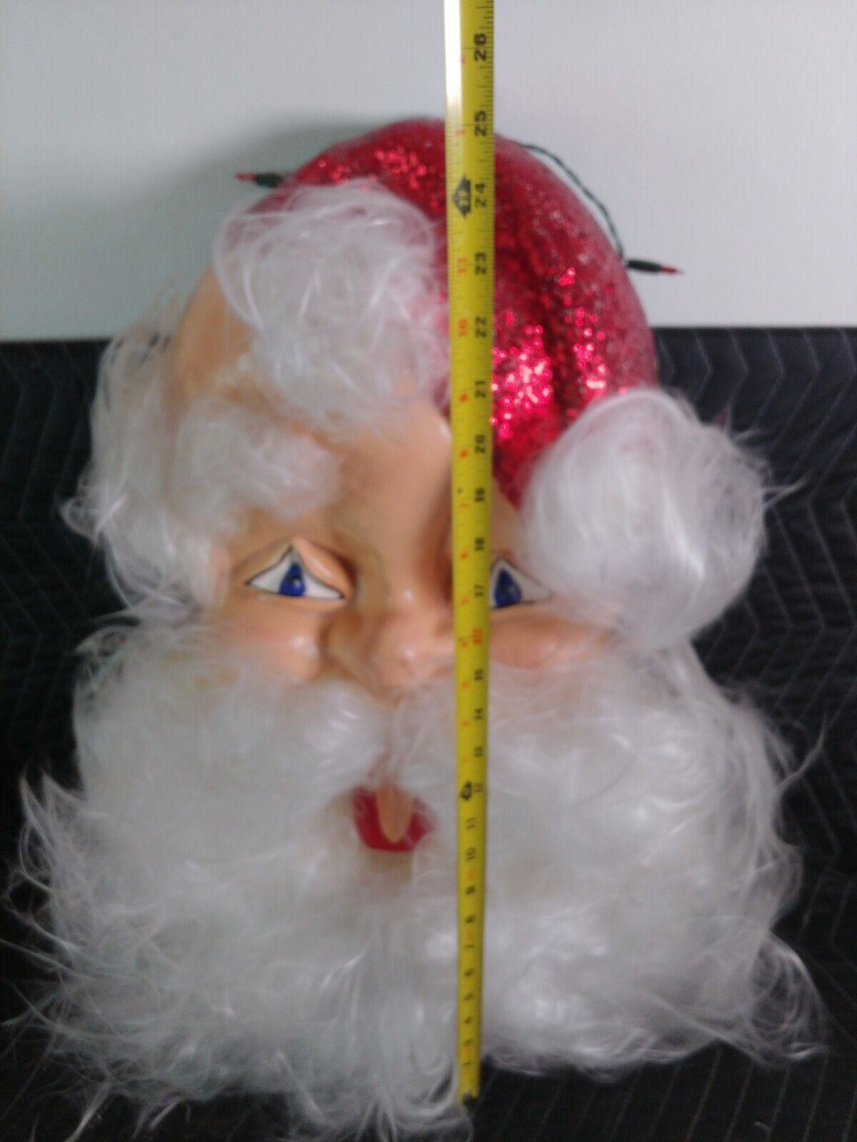 Vintage Paper Mache, Papier-Mâché , Pulp, Santa Claus Face w/ beard - Christmas