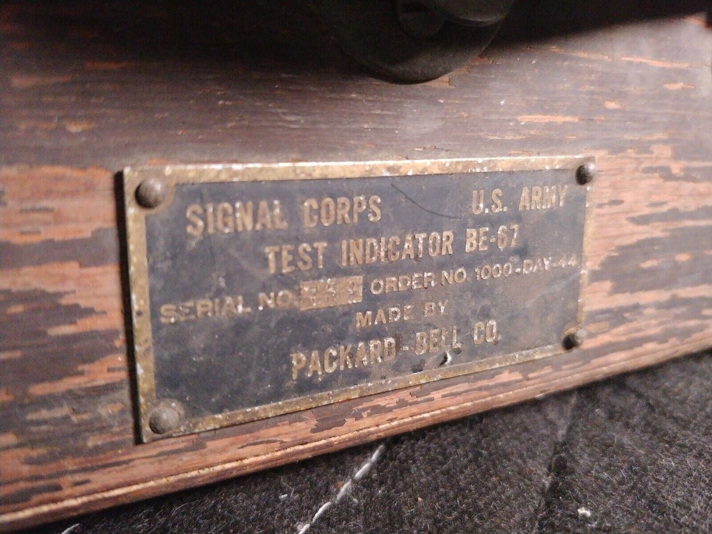 Vintage US Army Signal Corps Test Indicator BE-67 - Packard Bell Co.