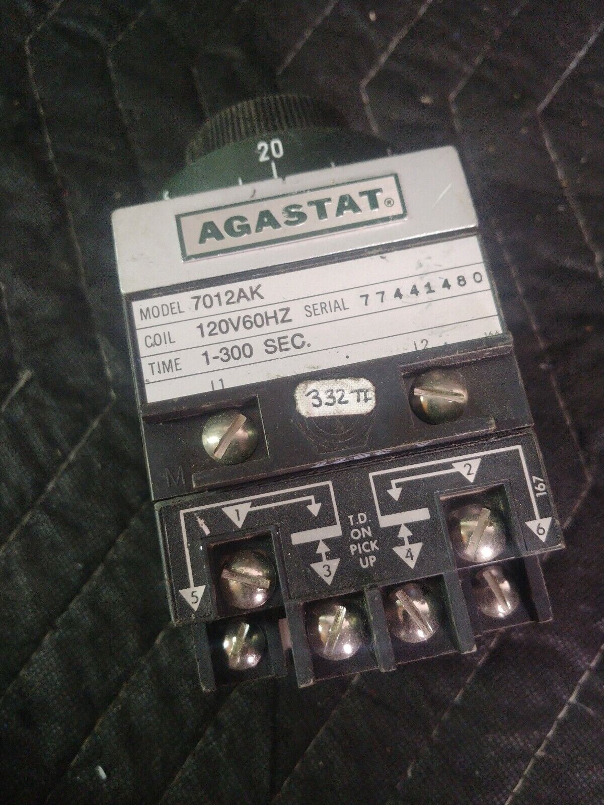 Agastat Timer 7012AK 1-300sec Range 120V Coil Used