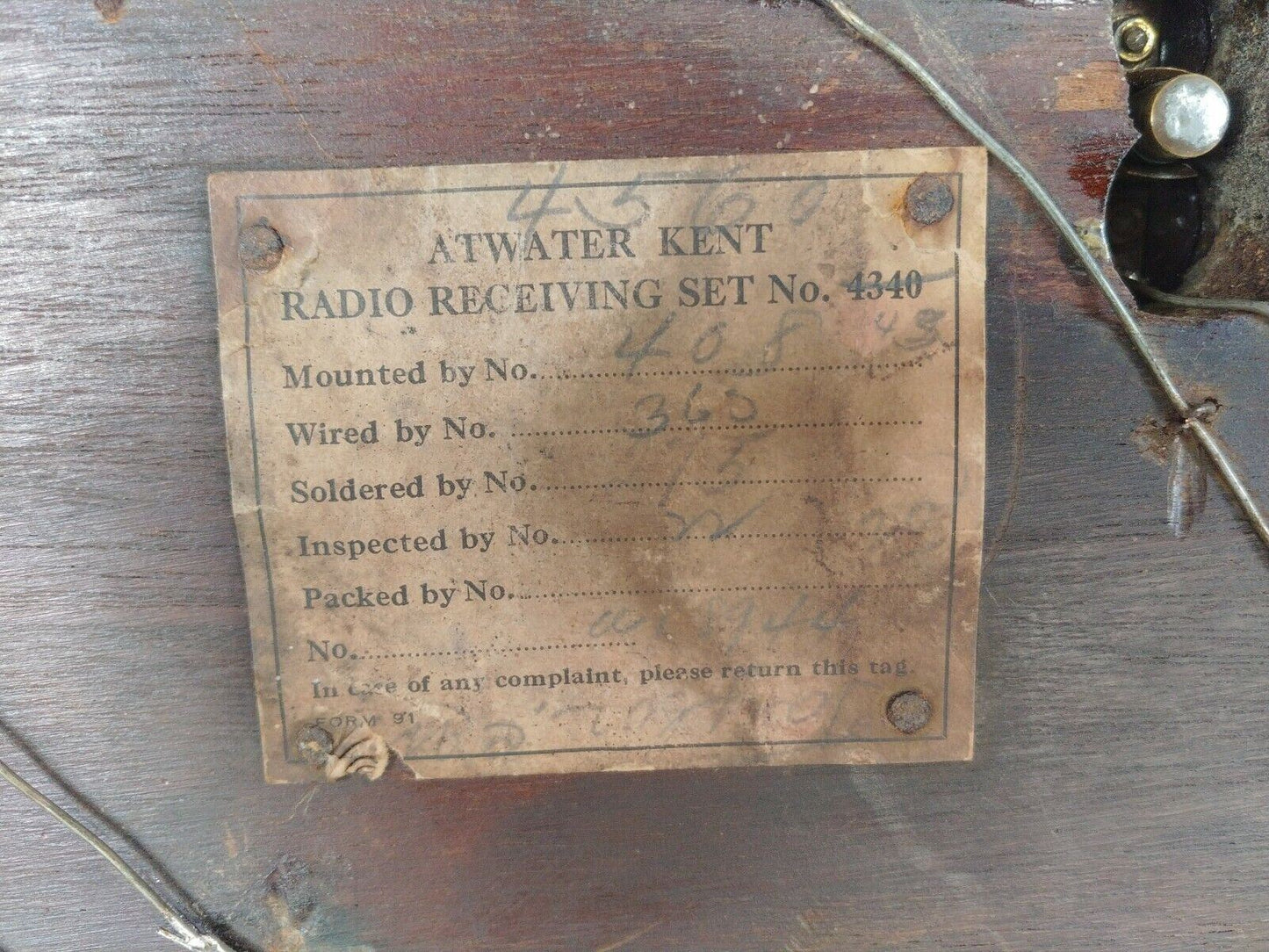 VERY NICE ATWATER KENT MODEL 10A 4560 5 TUBE BREADBOARD RADIO - Antique