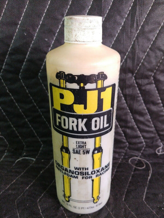 Vintage PJ1 Motorcycle Fork Oil Plastic Bottle NOS Full - Extra Light 5W