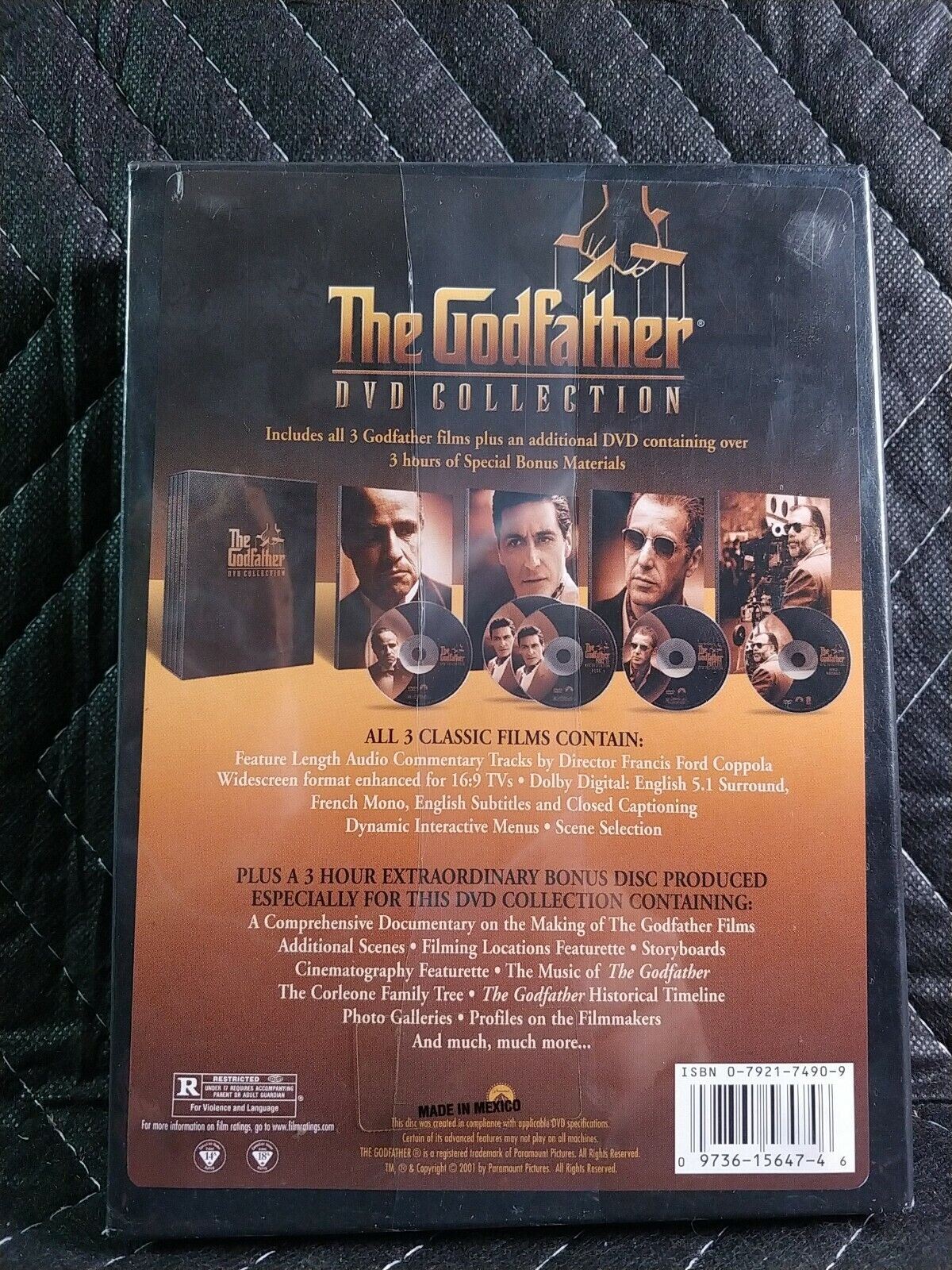 The Godfather DVD Collection (DVD, 2001, 5-Disc Set, Sensormatic)