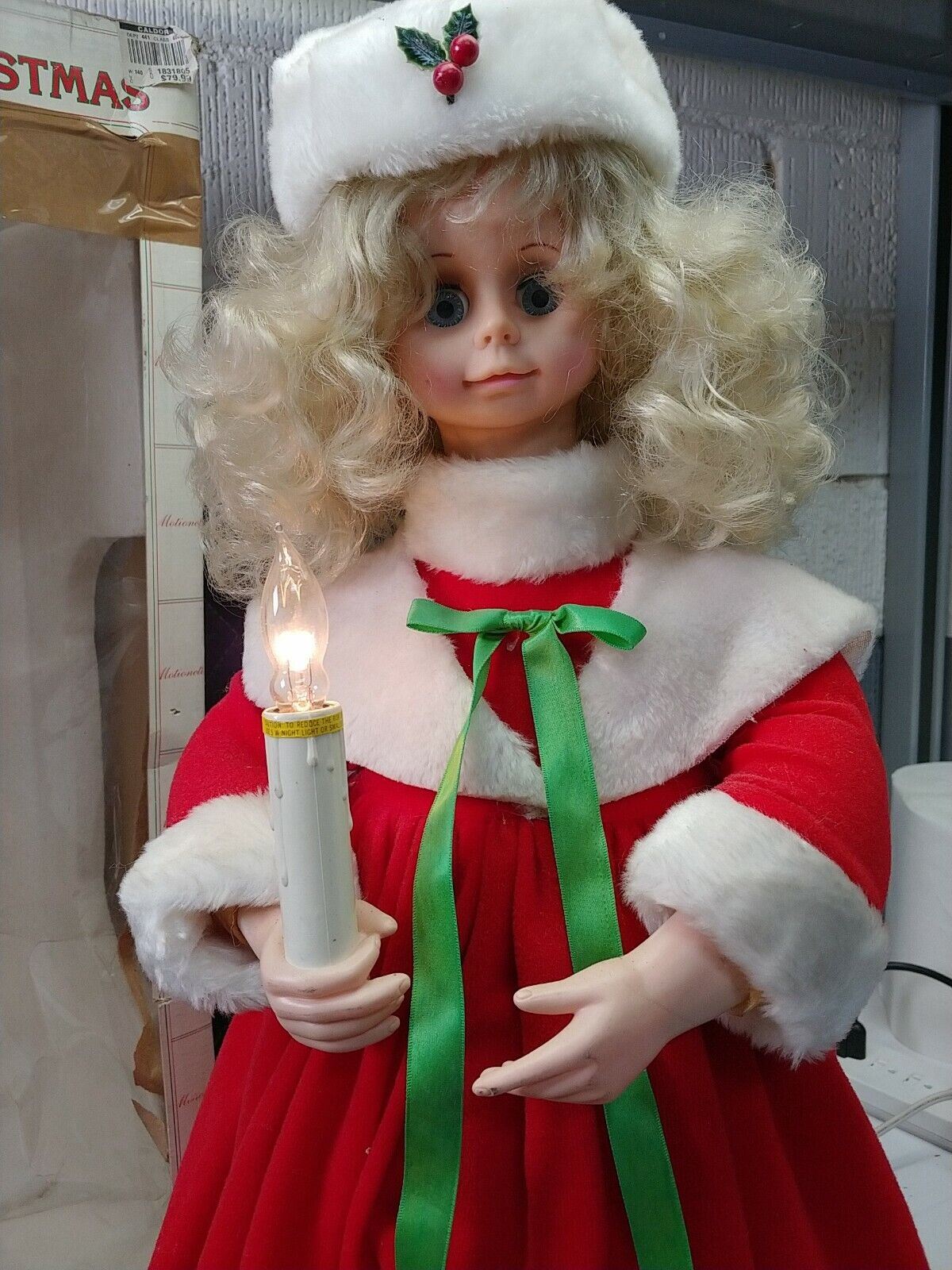 Vintage Animierter Beleuchtete 61cm Caroler Weihnachten Motion-Ette 1988 Telco