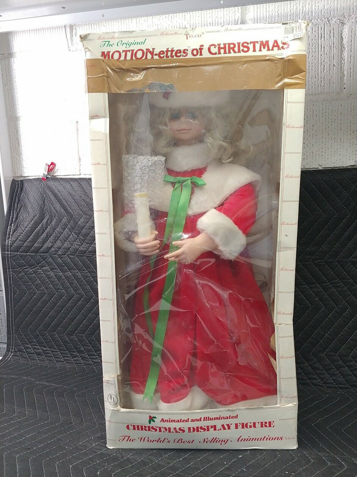 Vintage Animierter Beleuchtete 61cm Caroler Weihnachten Motion-Ette 1988 Telco