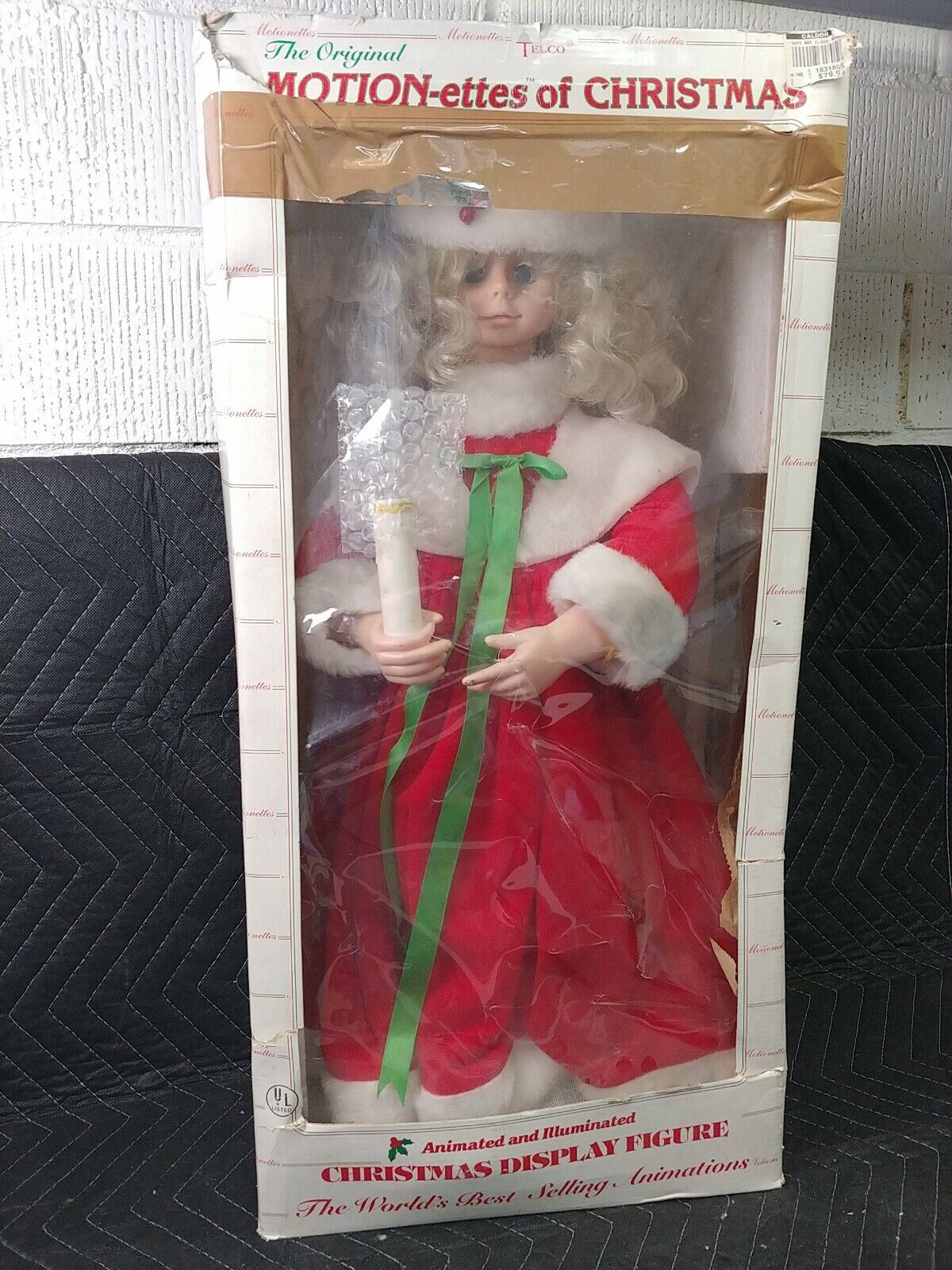 Vintage Animierter Beleuchtete 61cm Caroler Weihnachten Motion-Ette 1988 Telco