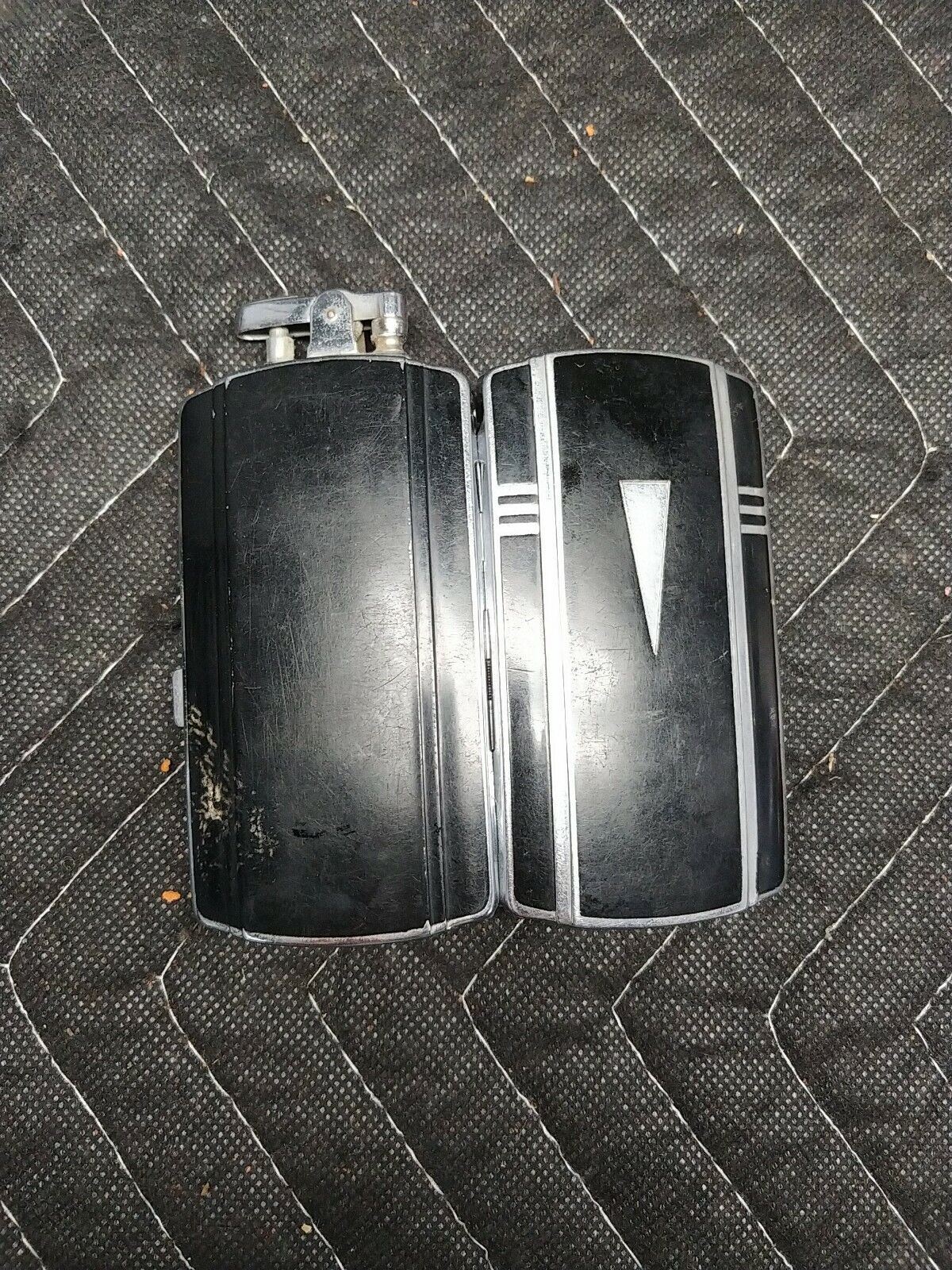 1930 Ronson Sportcase Antique Pocket Lighter And Cigarette Case - Art Deco