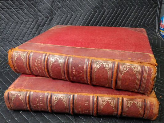 1882 The Ornamental Arts of Japan George Ashdown Audsley Vol 1 and Vol 2 Leather