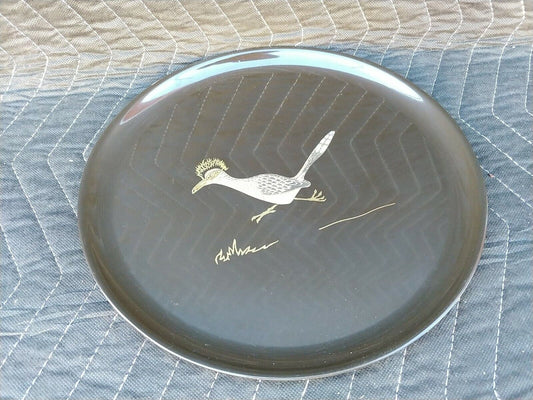 Vintage Couroc of Monterey California Serving Tray Roadrunner Motif