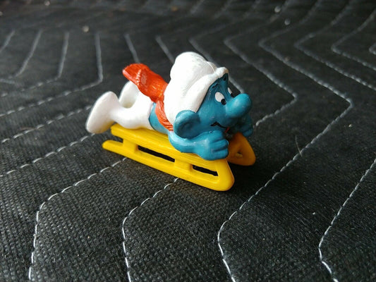 Sled Smurf Peyo Schleich Made In West Germany