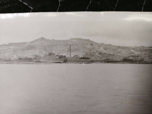 Vintage photo 10/1945 military ships after Typhoon, Buckner bay Okinawa Japan