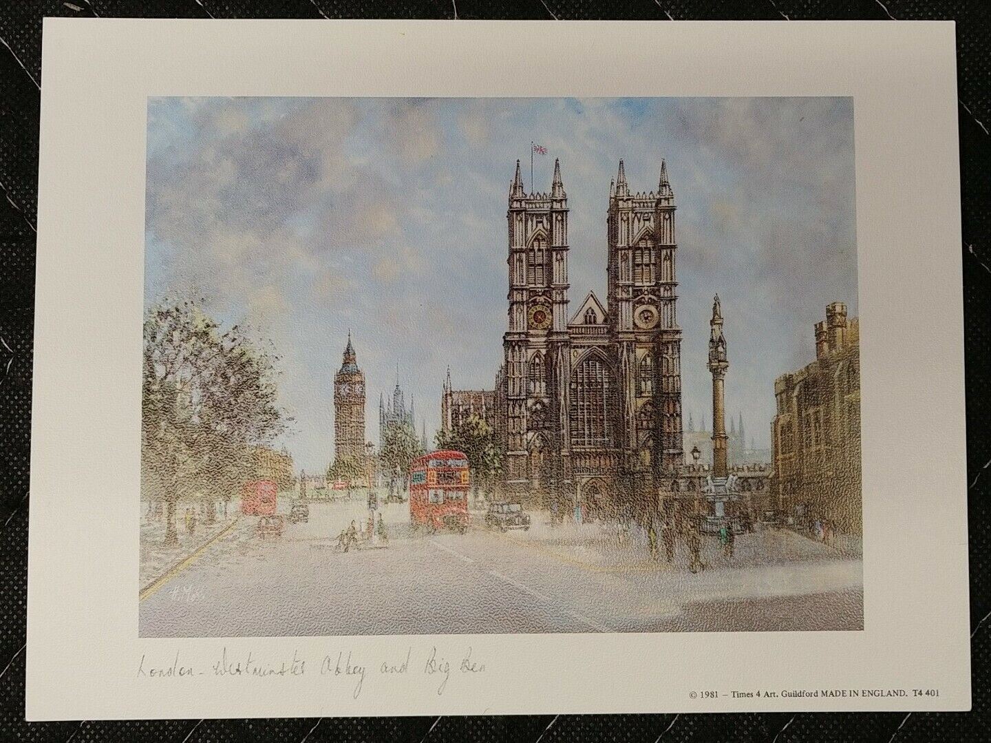 Westminster Abbey Big Ben & Coca-Cola Piccadilly Circus Lithograph 1981 - H Moss