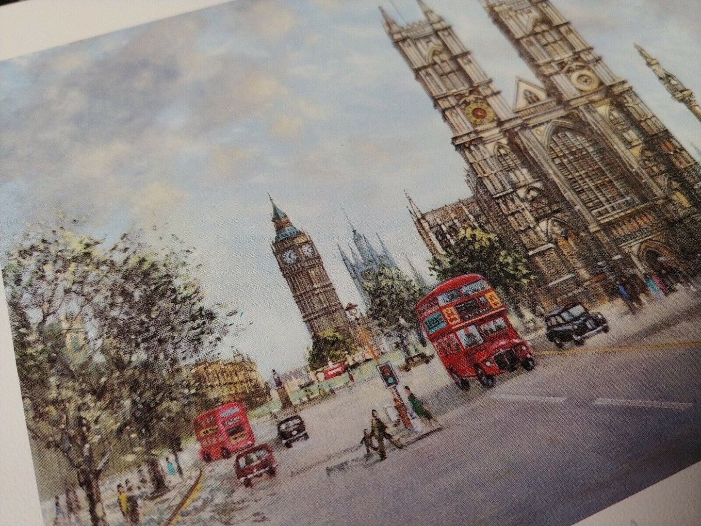 Westminster Abbey Big Ben & Coca-Cola Piccadilly Circus Lithograph 1981 - H Moss