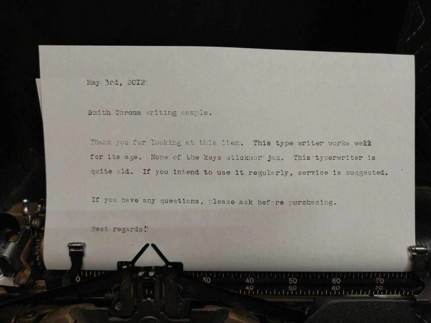 1947 Smith Corona Sterling portable typewriter w/case