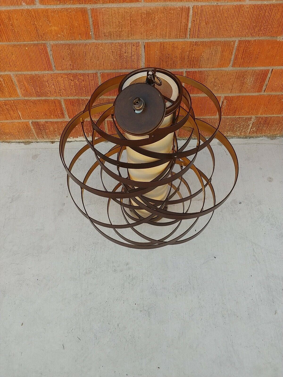 Mid-Century Vortex Ring Chandelier Vintage Pendant Ceiling Light