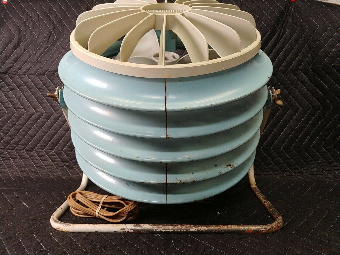 Vintage Westinghouse Riviera Floor Fan Turquoise Atomic Retro Mid Century AF-10