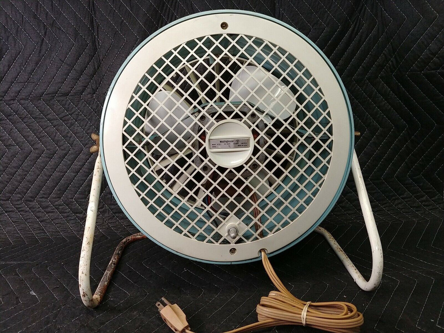 Vintage Westinghouse Riviera Floor Fan Turquoise Atomic Retro Mid Century AF-10